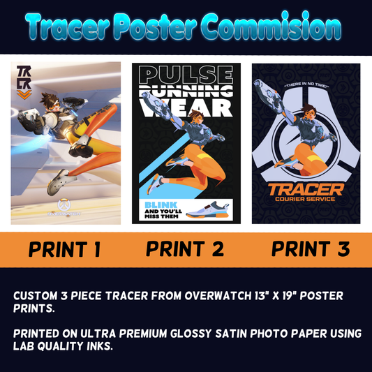 Tracer from Overwatch 3 Poster Prints Custom Commision