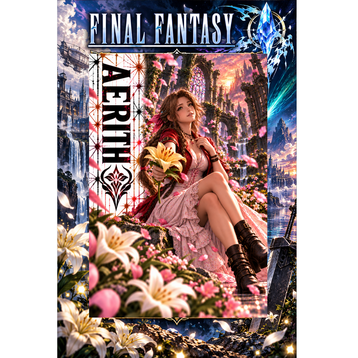 Final Fantasy Aerith 13x19 Art Print Poster | Choose 1 or Complete Set