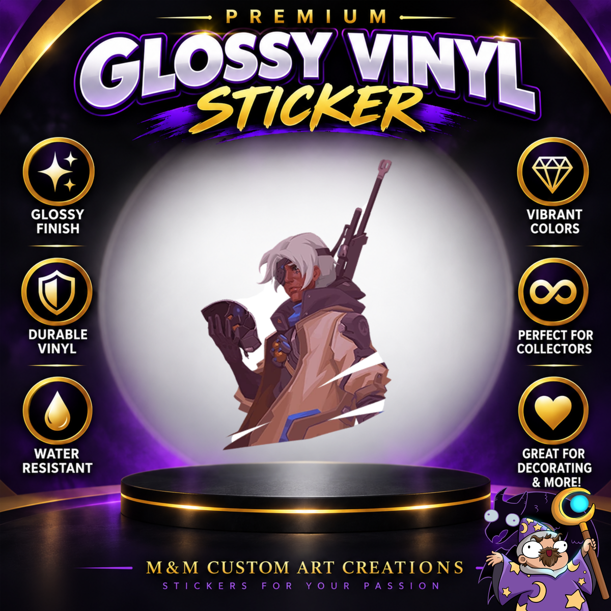Anna from Overwatch 2 Glossy Vinyl Sticker SHEETS
