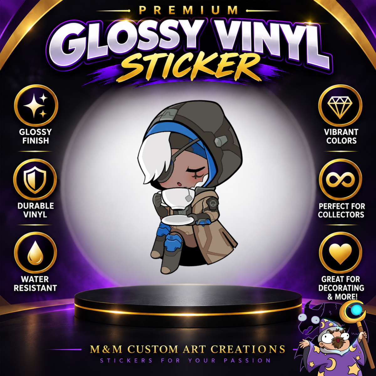 Anna from Overwatch 2 Glossy Vinyl Sticker SHEETS