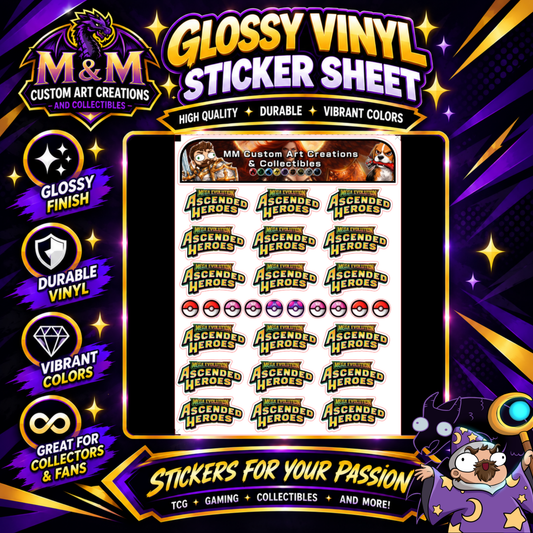 Ascended Heroes Glossy Vinyl Sticker Logo SHEETS - Pokemon TCG