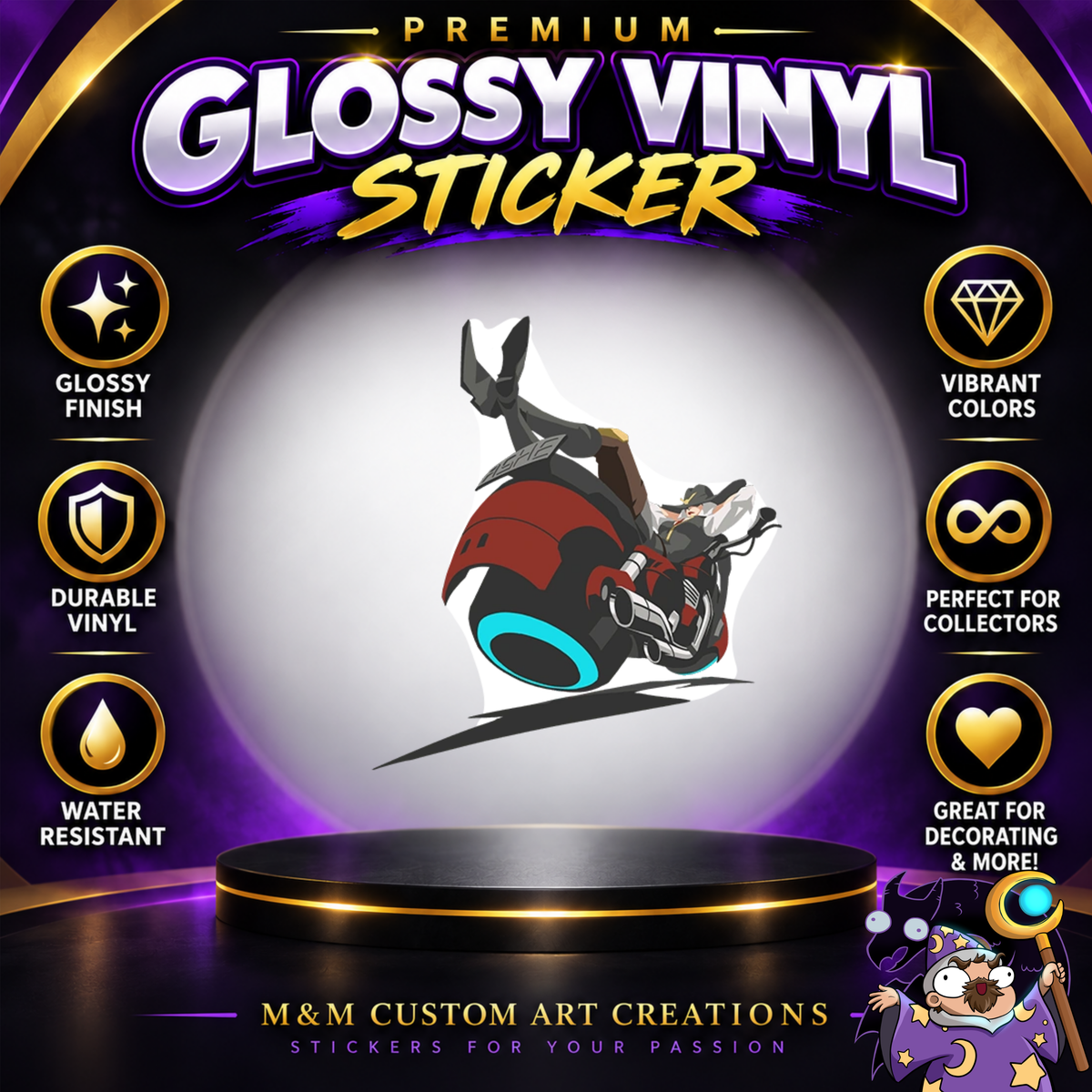 Ashe and Bob from Overwatch 2 Glossy Vinyl Sticker SHEETS
