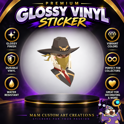 Ashe and Bob from Overwatch 2 Glossy Vinyl Sticker SHEETS
