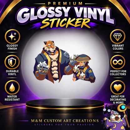 Ashe and Bob from Overwatch 2 Glossy Vinyl Sticker SHEETS