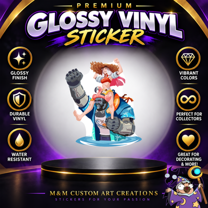 Ashe and Bob from Overwatch 2 Glossy Vinyl Sticker SHEETS