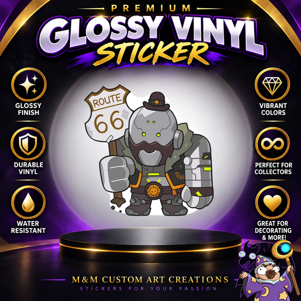 Ashe and Bob from Overwatch 2 Glossy Vinyl Sticker SHEETS