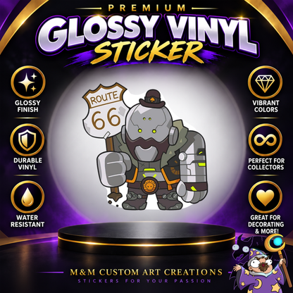 Ashe and Bob from Overwatch 2 Glossy Vinyl Sticker SHEETS