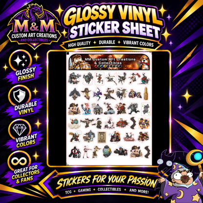 Ashe and Bob from Overwatch 2 Glossy Vinyl Sticker SHEETS