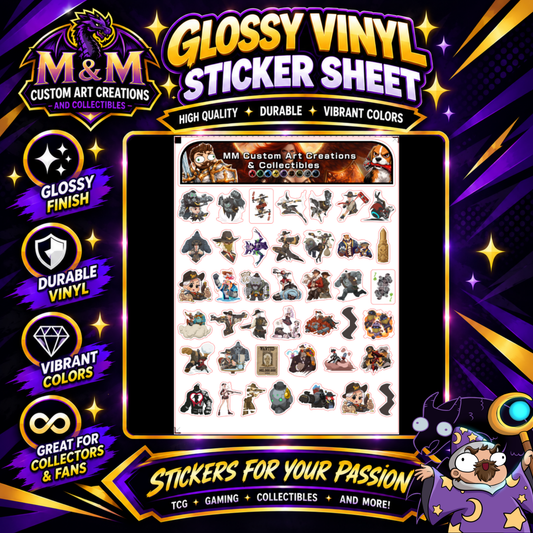 Ashe and Bob from Overwatch 2 Glossy Vinyl Sticker SHEETS