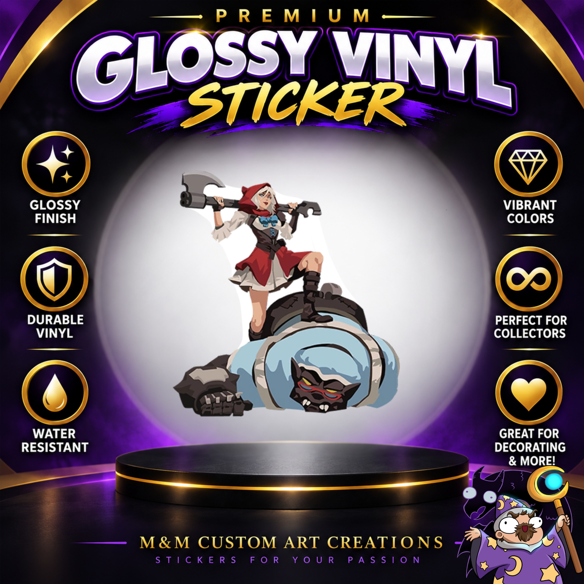 Ashe and Bob from Overwatch 2 Glossy Vinyl Sticker SHEETS