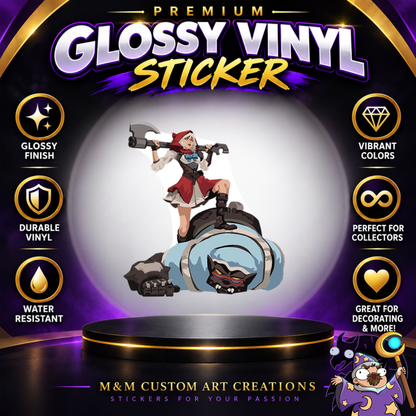 Ashe and Bob from Overwatch 2 Glossy Vinyl Sticker SHEETS
