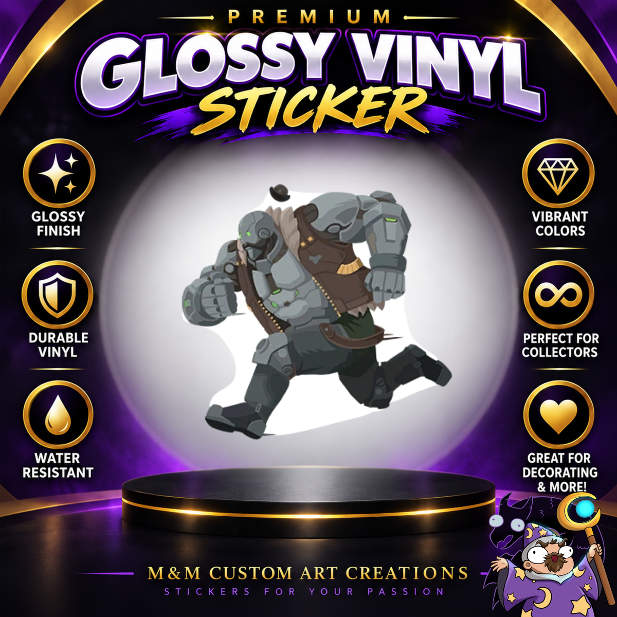 Ashe and Bob from Overwatch 2 Glossy Vinyl Sticker SHEETS
