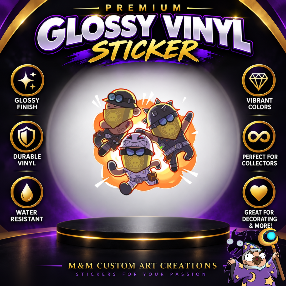 Ashe and Bob from Overwatch 2 Glossy Vinyl Sticker SHEETS
