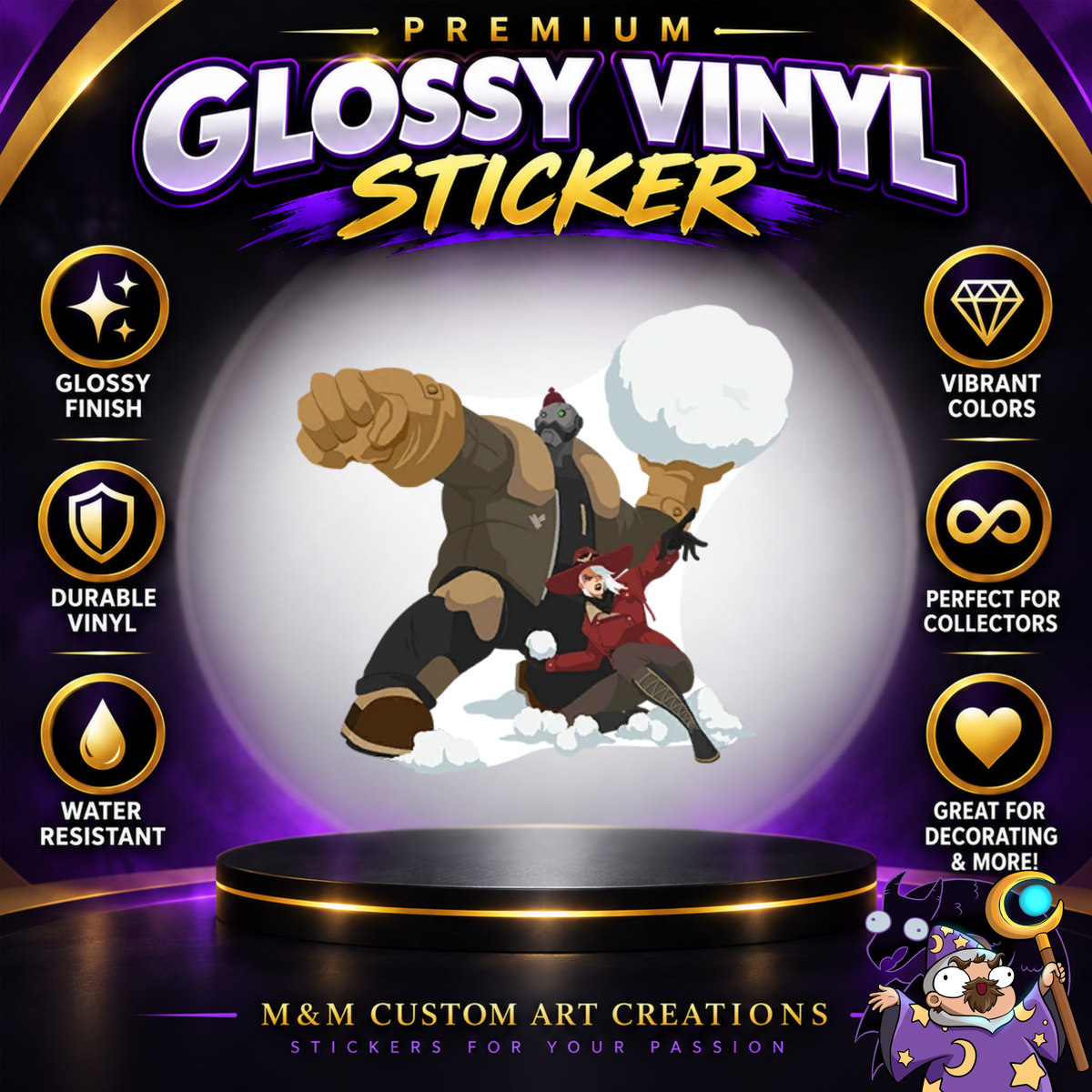 Ashe and Bob from Overwatch 2 Glossy Vinyl Sticker SHEETS