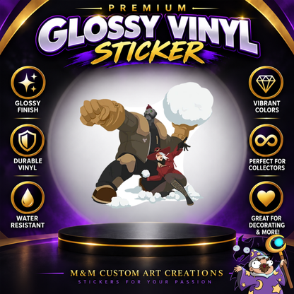 Ashe and Bob from Overwatch 2 Glossy Vinyl Sticker SHEETS