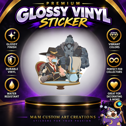 Ashe and Bob from Overwatch 2 Glossy Vinyl Sticker SHEETS