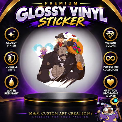 Ashe and Bob from Overwatch 2 Glossy Vinyl Sticker SHEETS