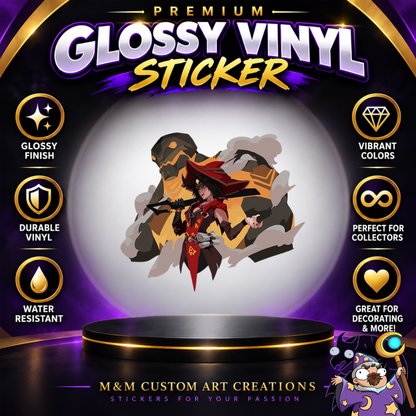 Ashe and Bob from Overwatch 2 Glossy Vinyl Sticker SHEETS