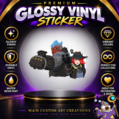 Ashe and Bob from Overwatch 2 Glossy Vinyl Sticker SHEETS