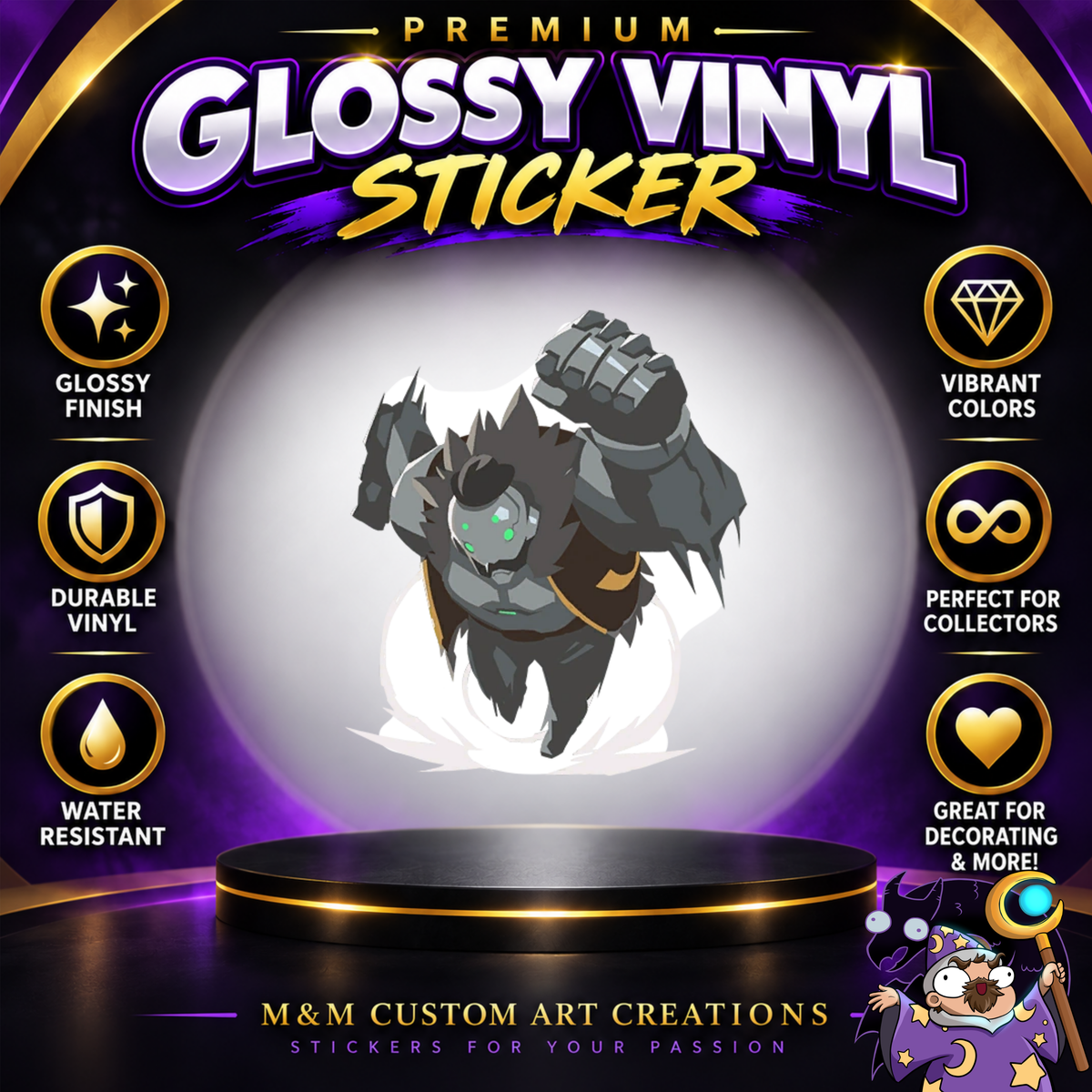 Ashe and Bob from Overwatch 2 Glossy Vinyl Sticker SHEETS