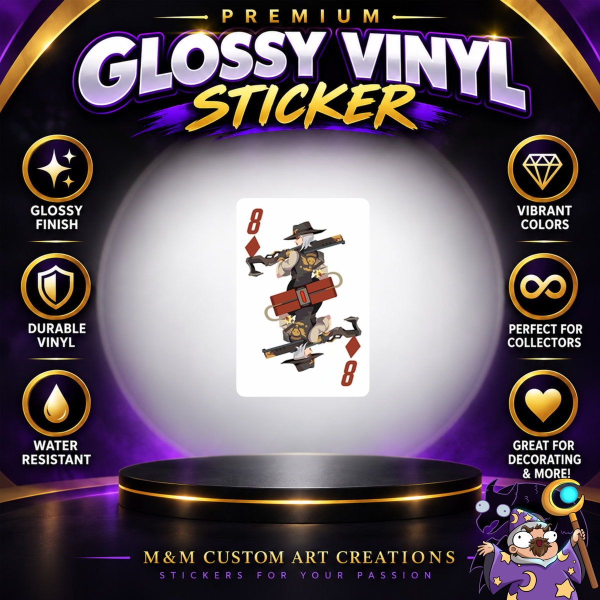 Ashe and Bob from Overwatch 2 Glossy Vinyl Sticker SHEETS