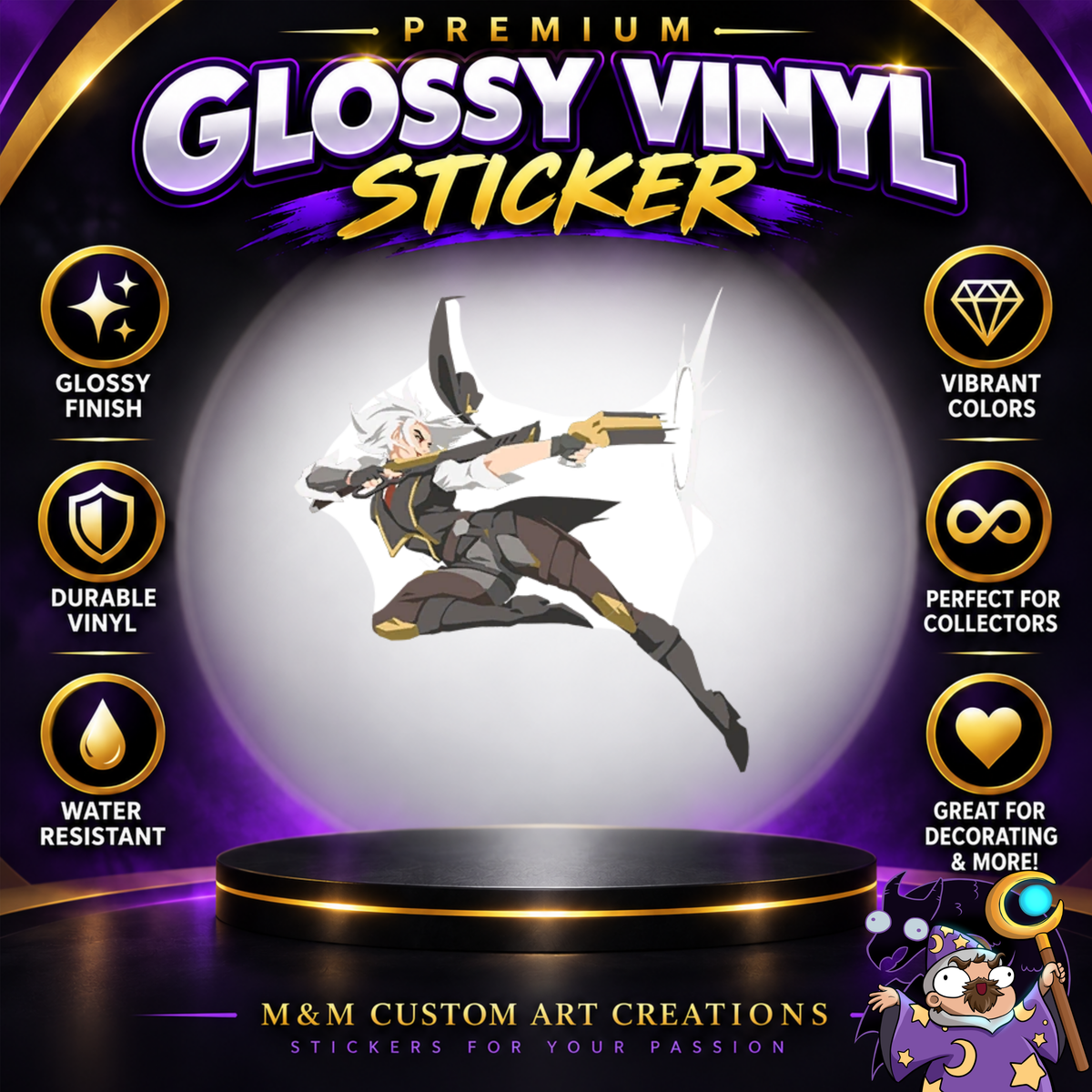 Ashe and Bob from Overwatch 2 Glossy Vinyl Sticker SHEETS