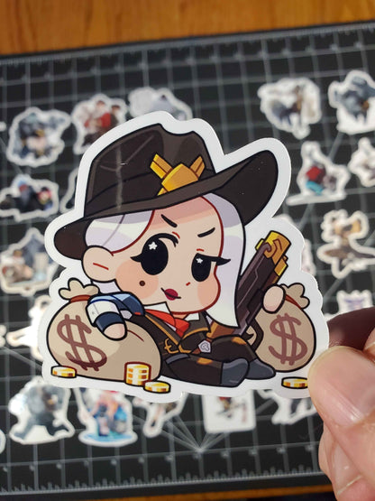Ashe Overwatch 2 Hero Spray's Sticker Set | 39 High Quality Glossy Vinyls