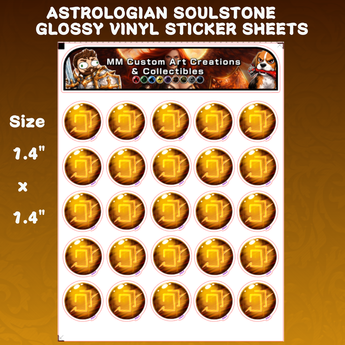 Astrologian Soul Crystal from Final Fantasy Glossy Vinyl Sticker SHEETS
