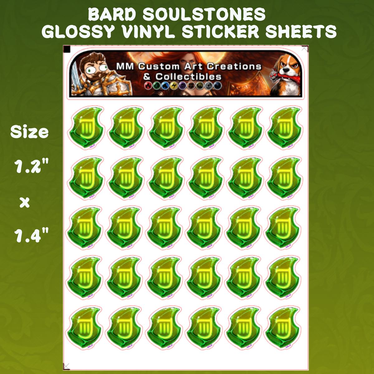 Bard Soul Crystal from Final Fantasy Glossy Vinyl Sticker SHEETS