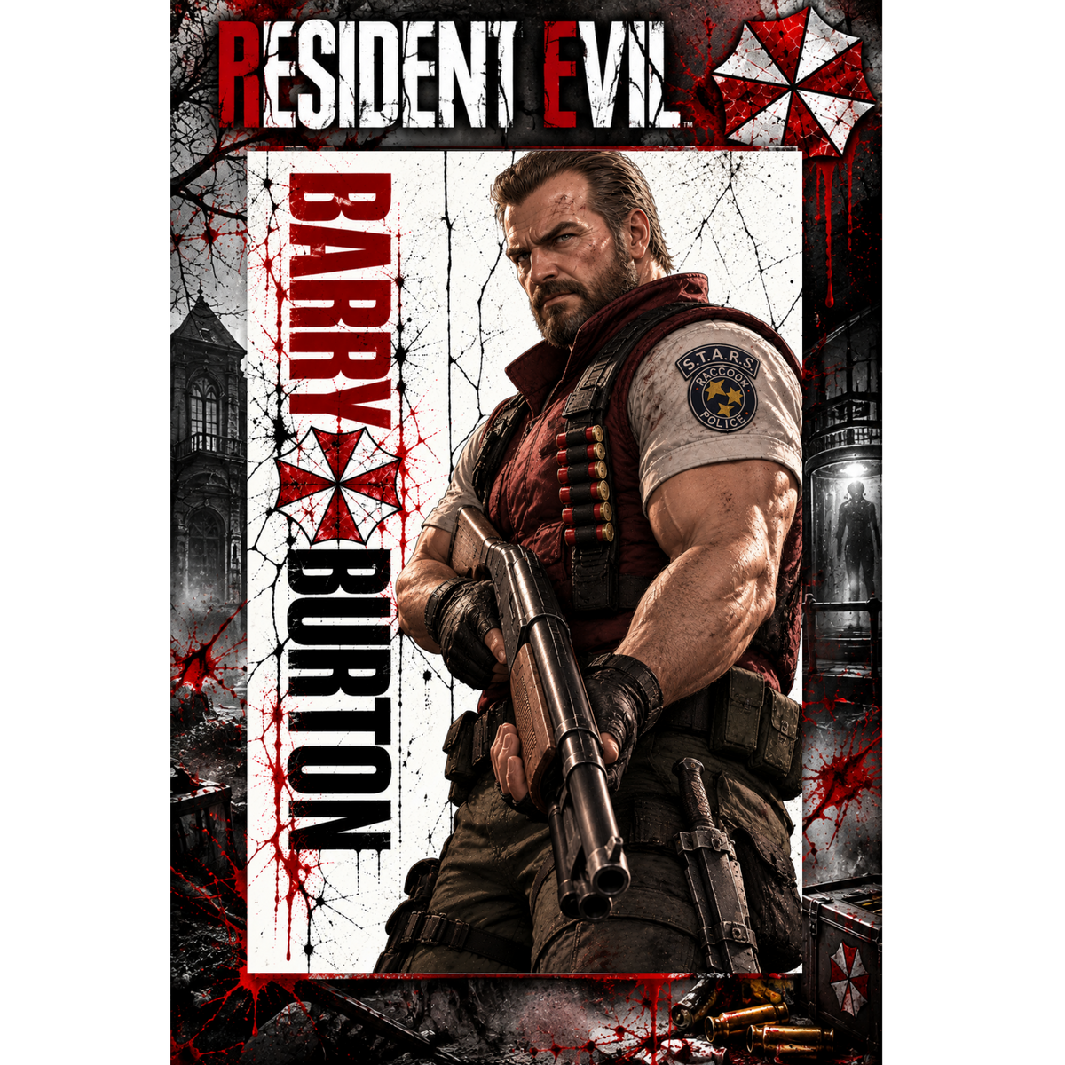 Resident Evil Barry Burton 13x19 Art Print Poster | Choose 1 or Complete Set