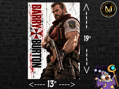 Resident Evil Barry Burton 13x19 Art Print Poster | Choose 1 or Complete Set