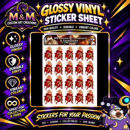 Sexy Blonde Bombshell Pin Up Girl Glossy Vinyl Sticker SHEETS - Version 1