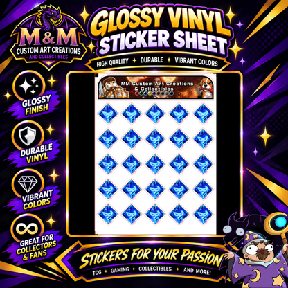 Blue Mage Soul Crystal from Final Fantasy Glossy Vinyl Sticker SHEETS