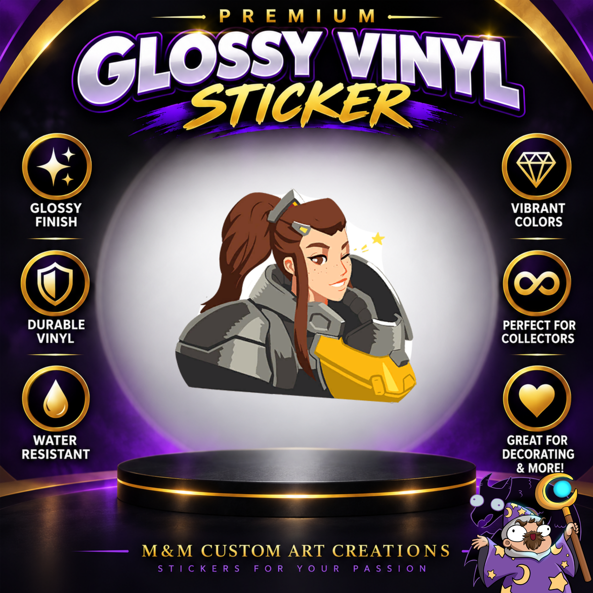 Brigitte from Overwatch 2 Glossy Vinyl Sticker SHEETS