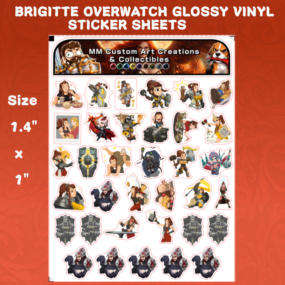 Brigitte from Overwatch 2 Glossy Vinyl Sticker SHEETS