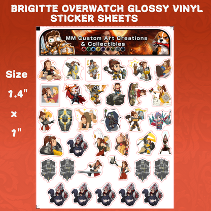 Brigitte from Overwatch 2 Glossy Vinyl Sticker SHEETS