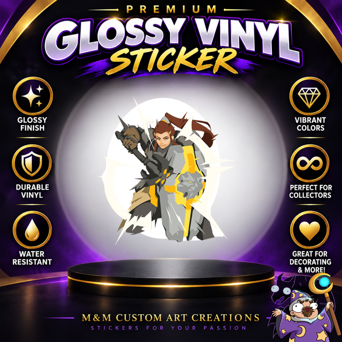 Brigitte from Overwatch 2 Glossy Vinyl Sticker SHEETS