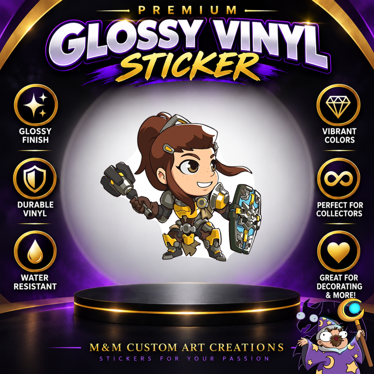 Brigitte from Overwatch 2 Glossy Vinyl Sticker SHEETS