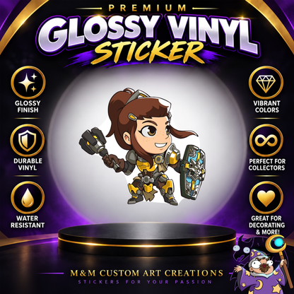 Brigitte from Overwatch 2 Glossy Vinyl Sticker SHEETS