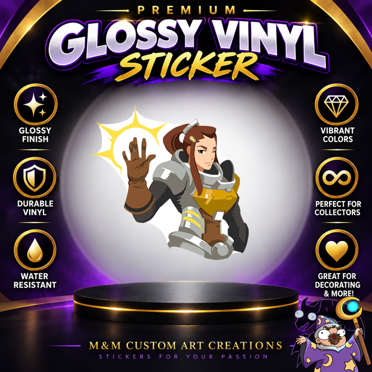 Brigitte from Overwatch 2 Glossy Vinyl Sticker SHEETS