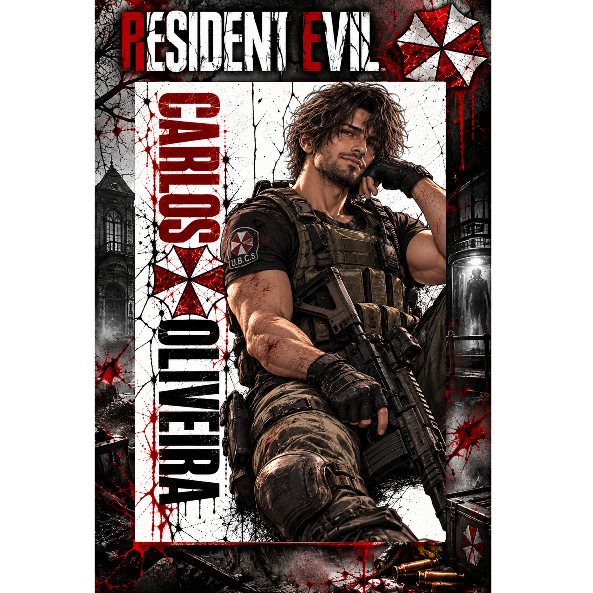 Resident Evil Carlos Oliveira 13x19 Art Print Poster | Choose 1 or Complete Set