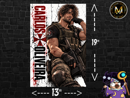 Resident Evil Carlos Oliveira 13x19 Art Print Poster | Choose 1 or Complete Set