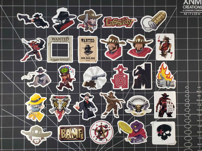 Overwatch 2 Cassidy Hero Spray's Sticker Set | 28 High Quality Glossy Vinyl's