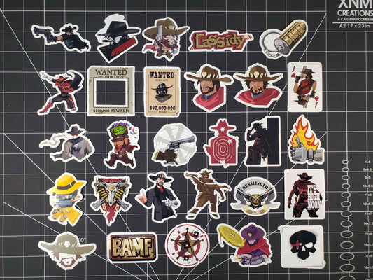 Overwatch 2 Cassidy Hero Spray's Sticker Set | 28 High Quality Glossy Vinyl's