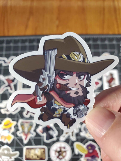 Overwatch 2 Cassidy Hero Spray's Sticker Set | 28 High Quality Glossy Vinyl's
