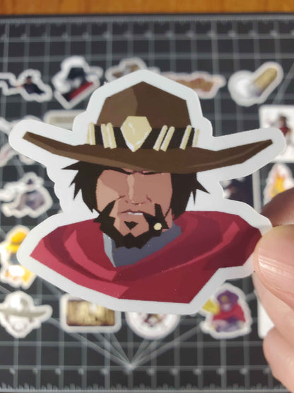 Overwatch 2 Cassidy Hero Spray's Sticker Set | 28 High Quality Glossy Vinyl's