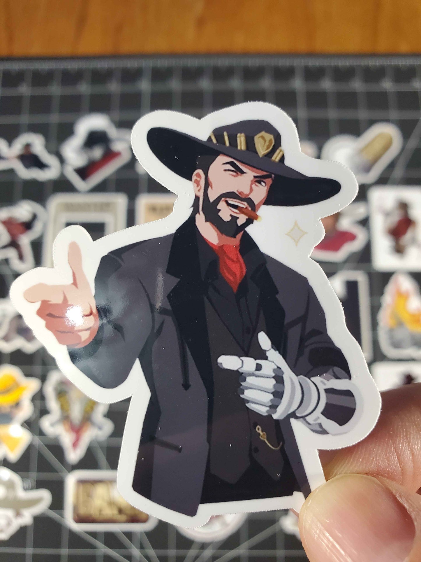 Overwatch 2 Cassidy Hero Spray's Sticker Set | 28 High Quality Glossy Vinyl's