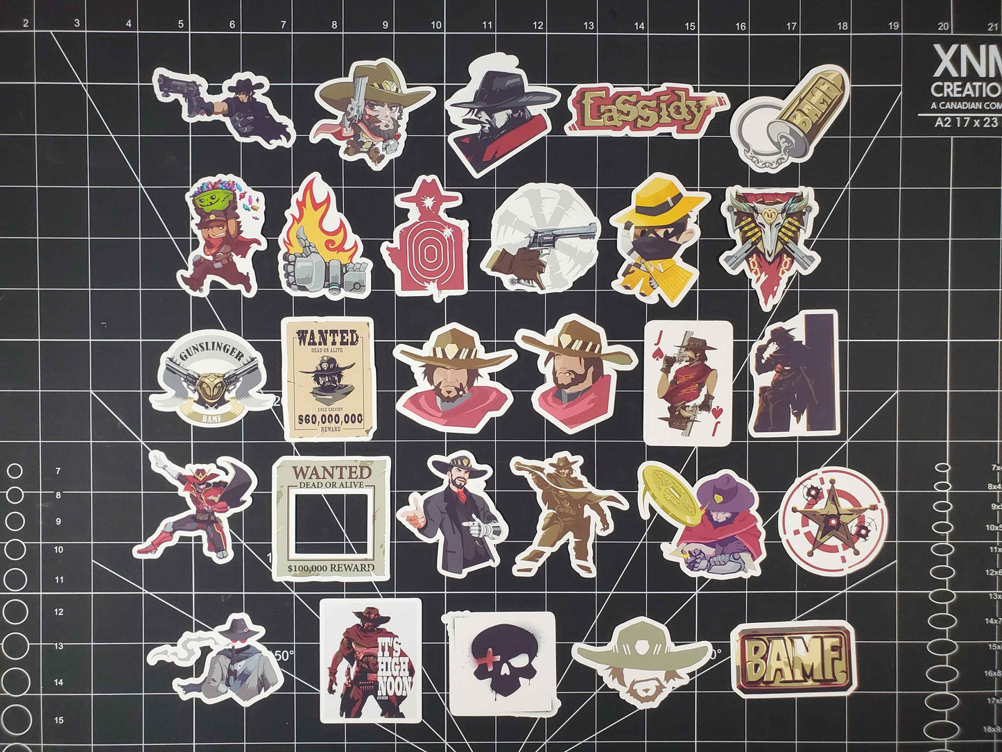 Overwatch 2 Cassidy Hero Spray's Sticker Set | 28 High Quality Glossy Vinyl's