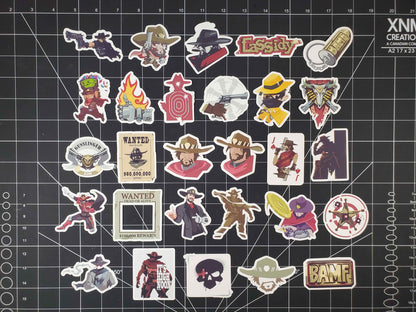 Overwatch 2 Cassidy Hero Spray's Sticker Set | 28 High Quality Glossy Vinyl's
