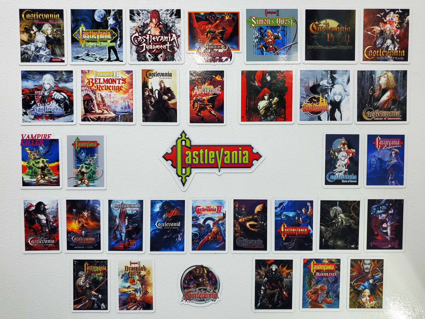 Castlevania Video Game Cover Magnet Set - 34 Glossy Video Game Magnets